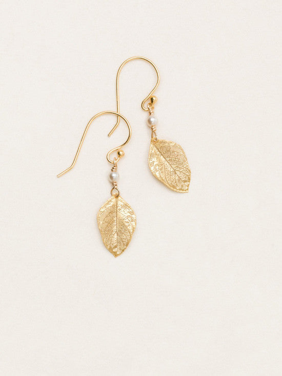 Holly Yashi Healing Leaf Earrings Gold