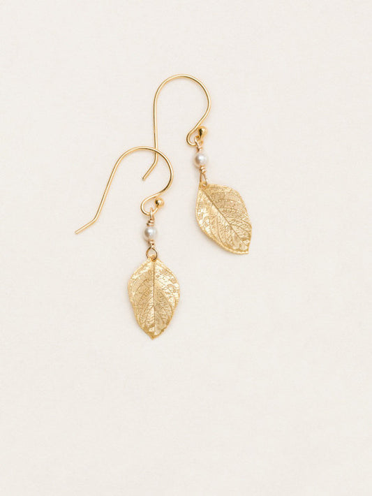 Holly Yashi Healing Leaf Earrings Gold