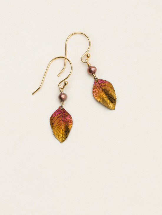 Holly Yashi Healing Leaf Earrings Brown
