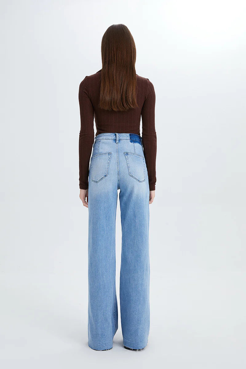 Bayeas High Rise Light Wash Wide Leg Pant
