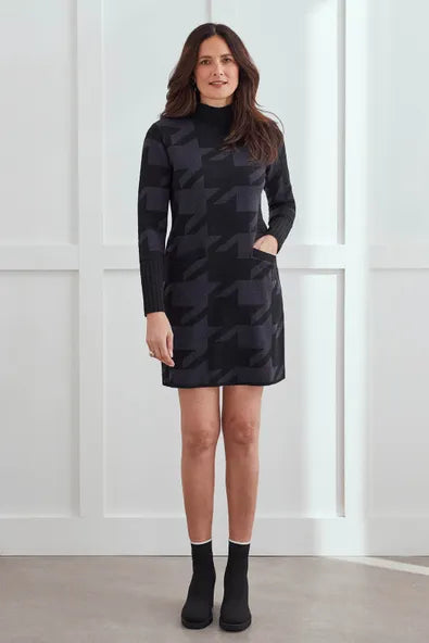 Tribal Mock Neck Sweater Dress