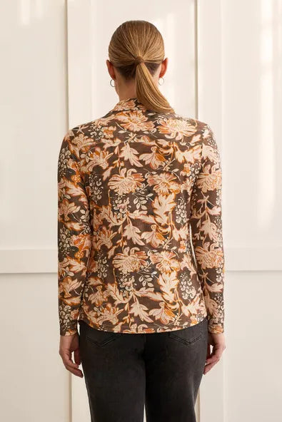 Tribal Rib Knit Button-Up Top