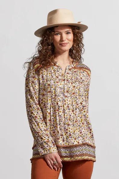 Tribal Pin Tuck Blouse