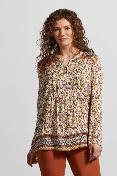 Tribal Pin Tuck Blouse
