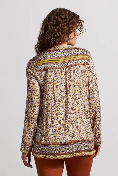 Tribal Pin Tuck Blouse