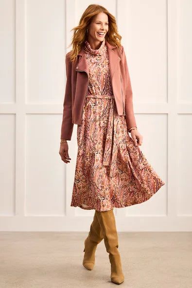 Tribal Ultra Soft Turtle Neck Midi Dress
