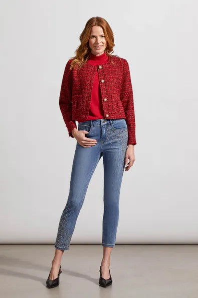Tribal French Terry Elbow Sleeve Top