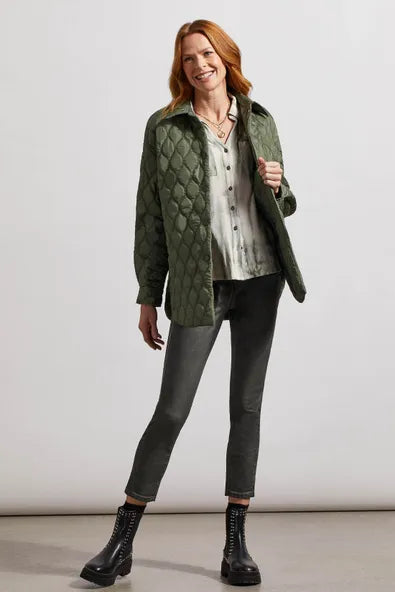 Tribal Snap-Up Quilted Shacket