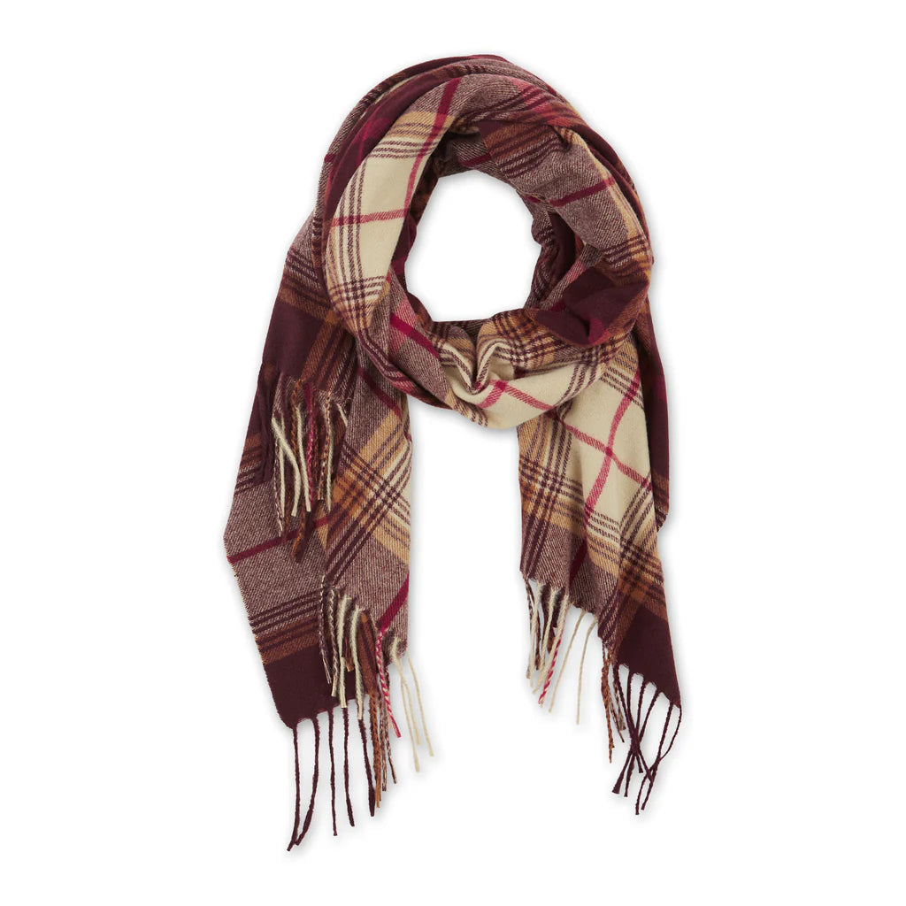 Sienna Plaid Scarf - Wine