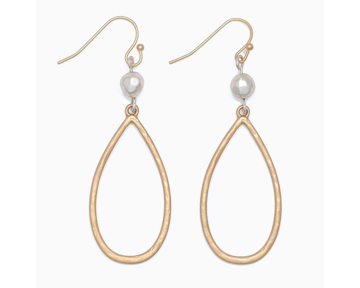 Mixed Metal Teardrop Earrings