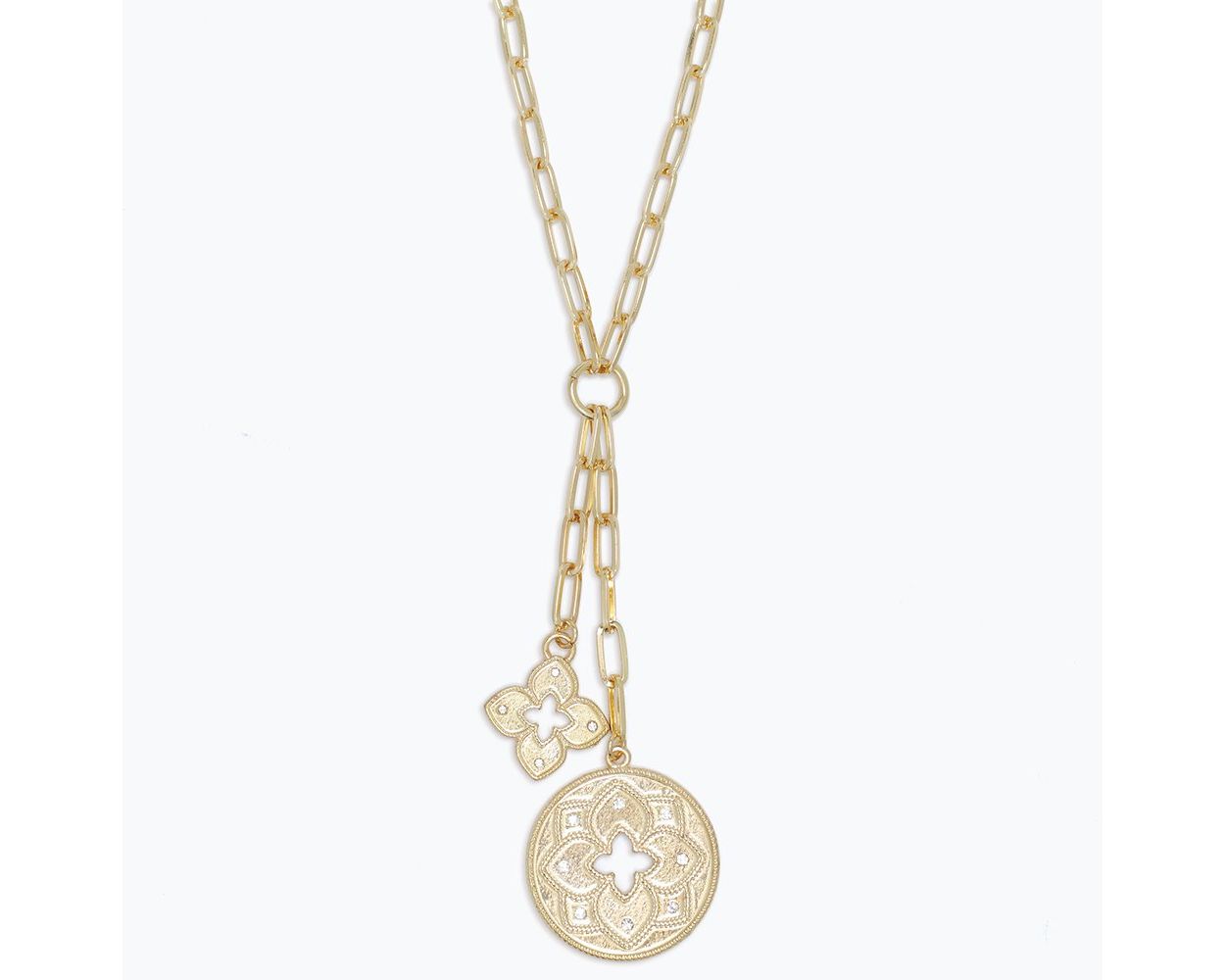 Necklace With Bold Gold Charms