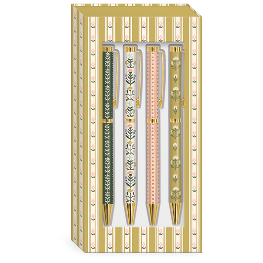 Mustard Stripe Boxed Pens