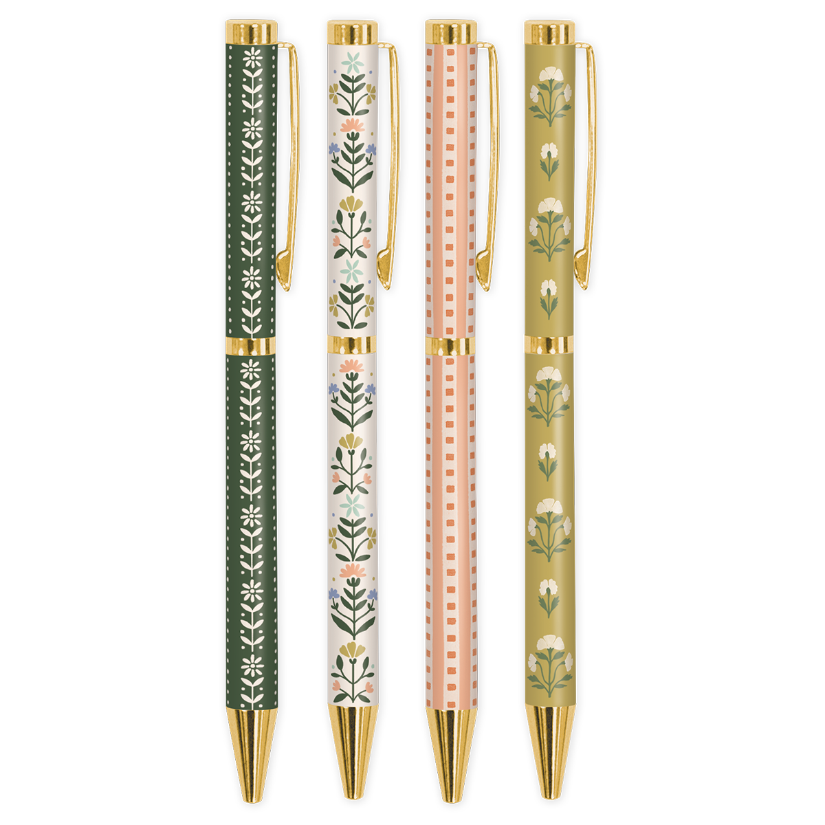 Mustard Stripe Boxed Pens
