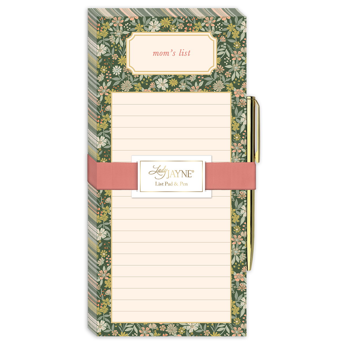 Forest Floral Magnetic List Pad with Pen