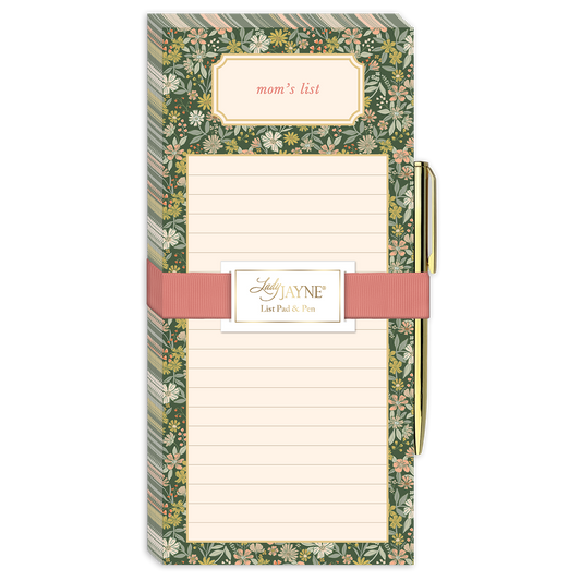 Forest Floral Magnetic List Pad with Pen
