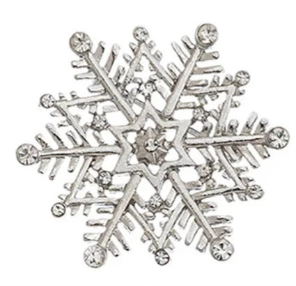 Howards Silver Rhinestone Snowflake Pins