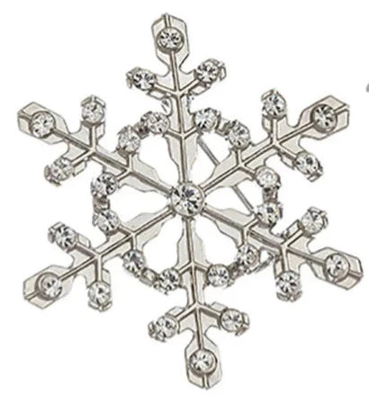 Howards Silver Rhinestone Snowflake Pins