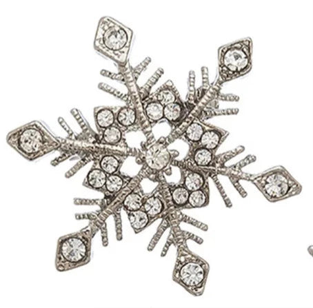 Howards Silver Rhinestone Snowflake Pins