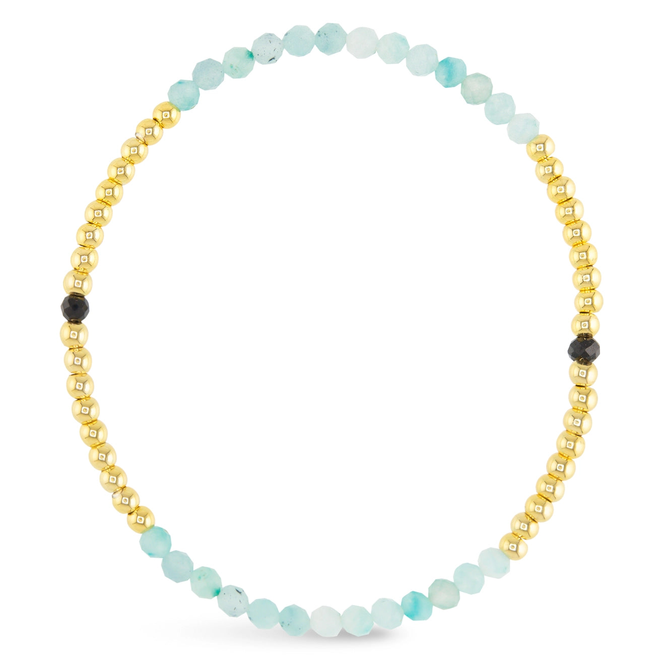 Stackable Gold Multi-Colored Stretch Bracelets