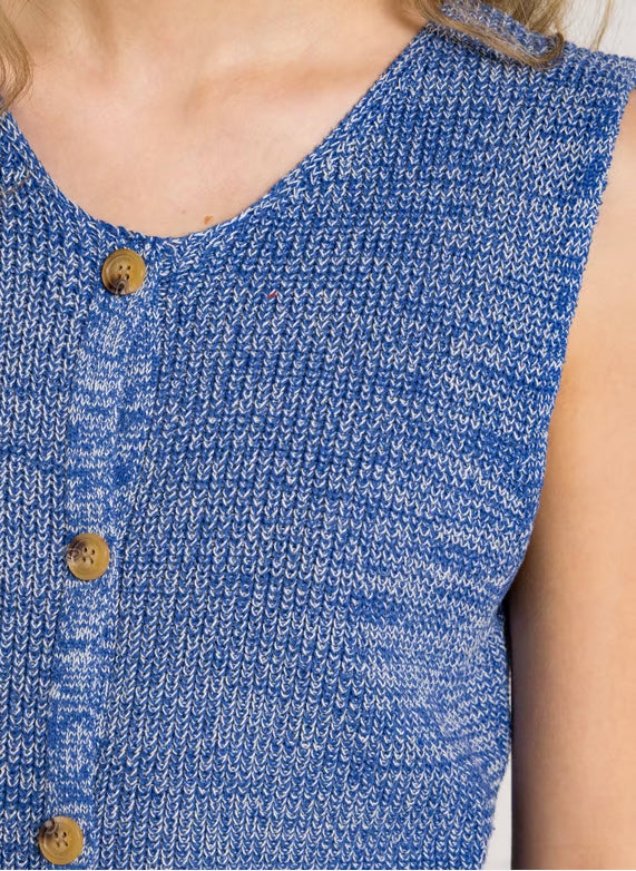 The Korner V-Neck Sleeveless Cotton Cardigan
