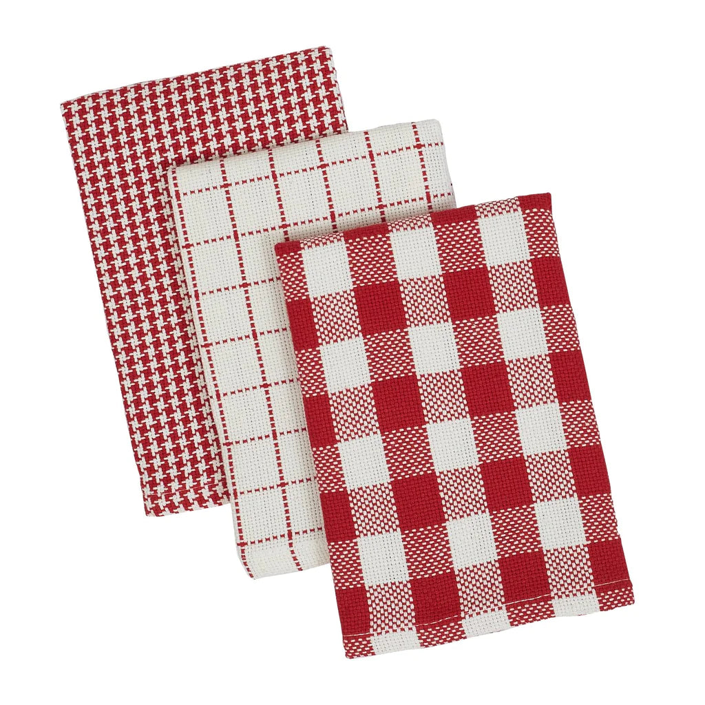 Holiday Checks Heavyweight Dishcloth Set of 3