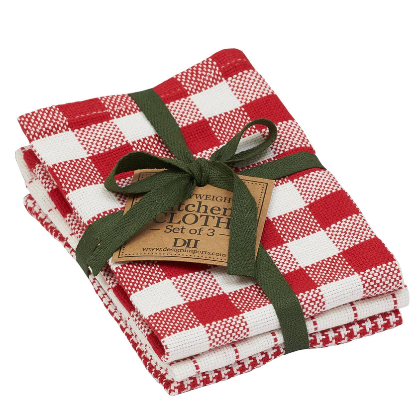 Holiday Checks Heavyweight Dishcloth Set of 3