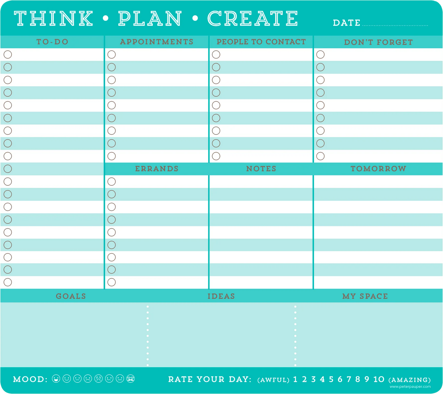 Think - Plan - Create Notepad/Mousepad