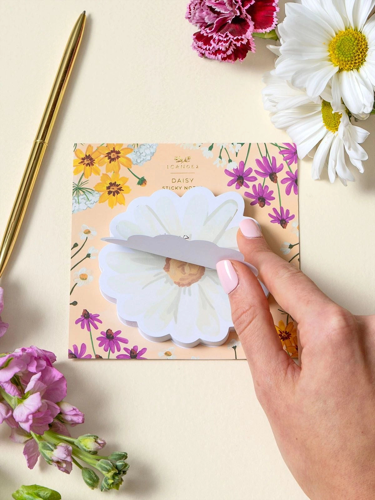 Vintage Blooms Daisy Sticky Notes