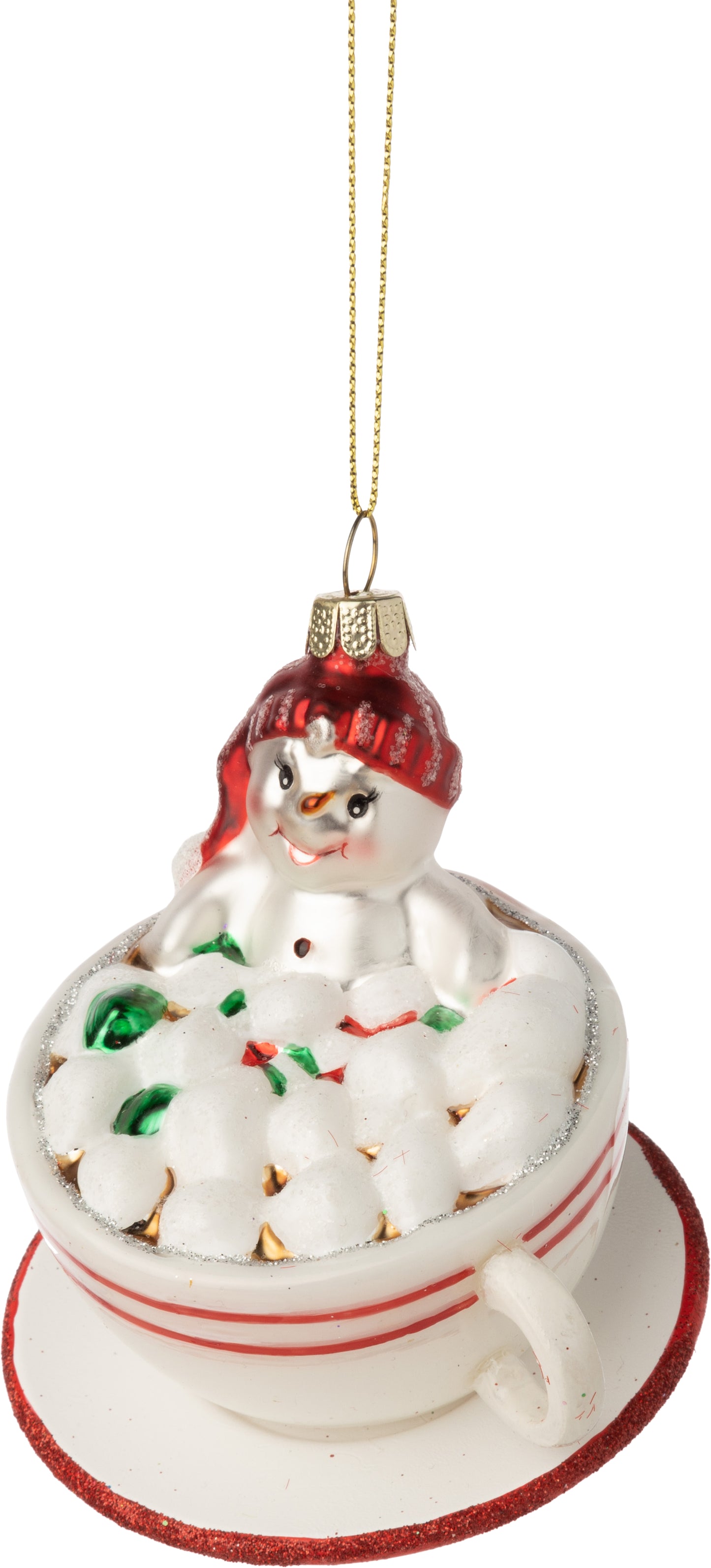 Hot Cocoa Ornament With Snowman