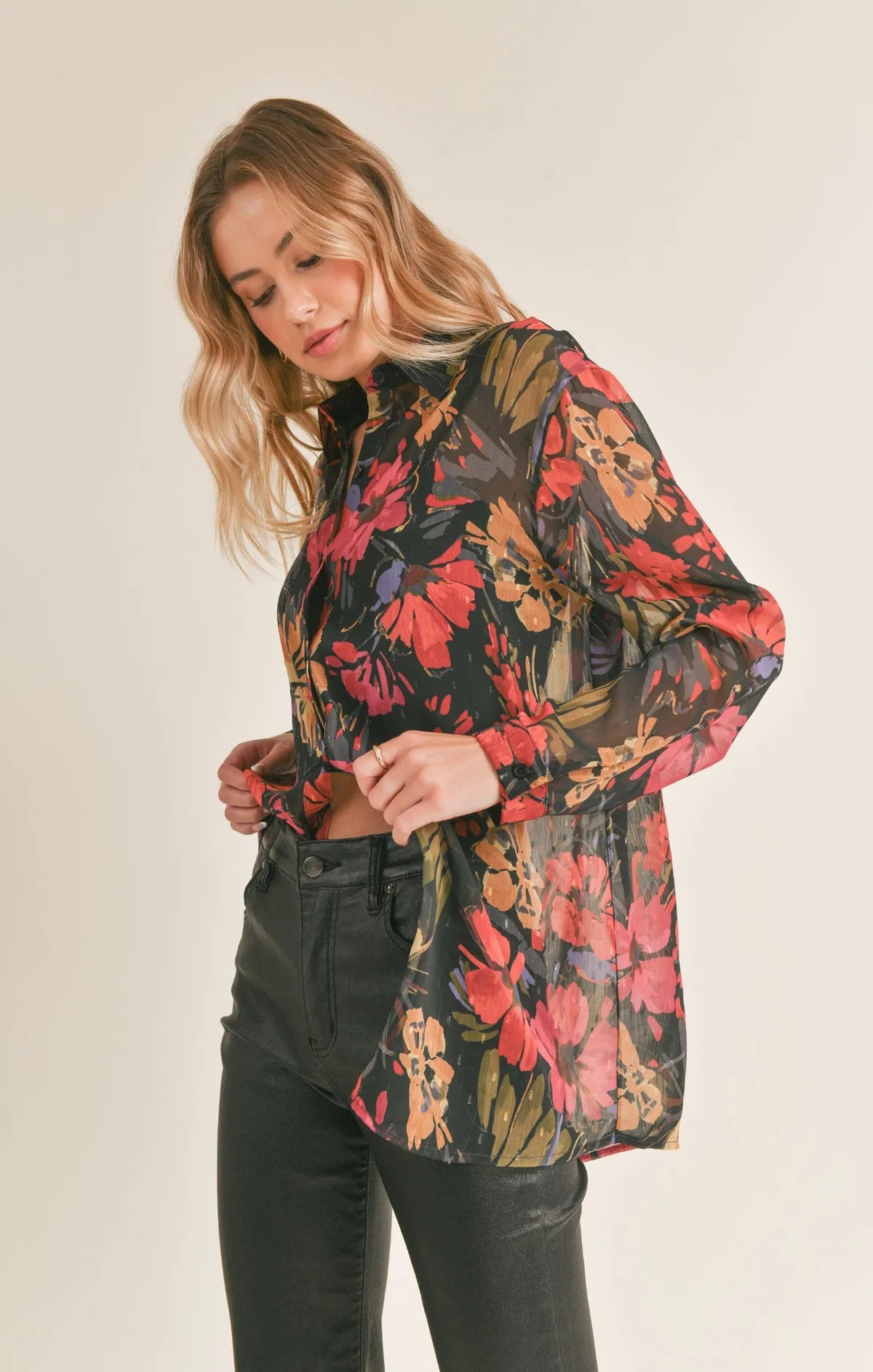 Sadie and Sage Among The Stars Button Down Woven Top