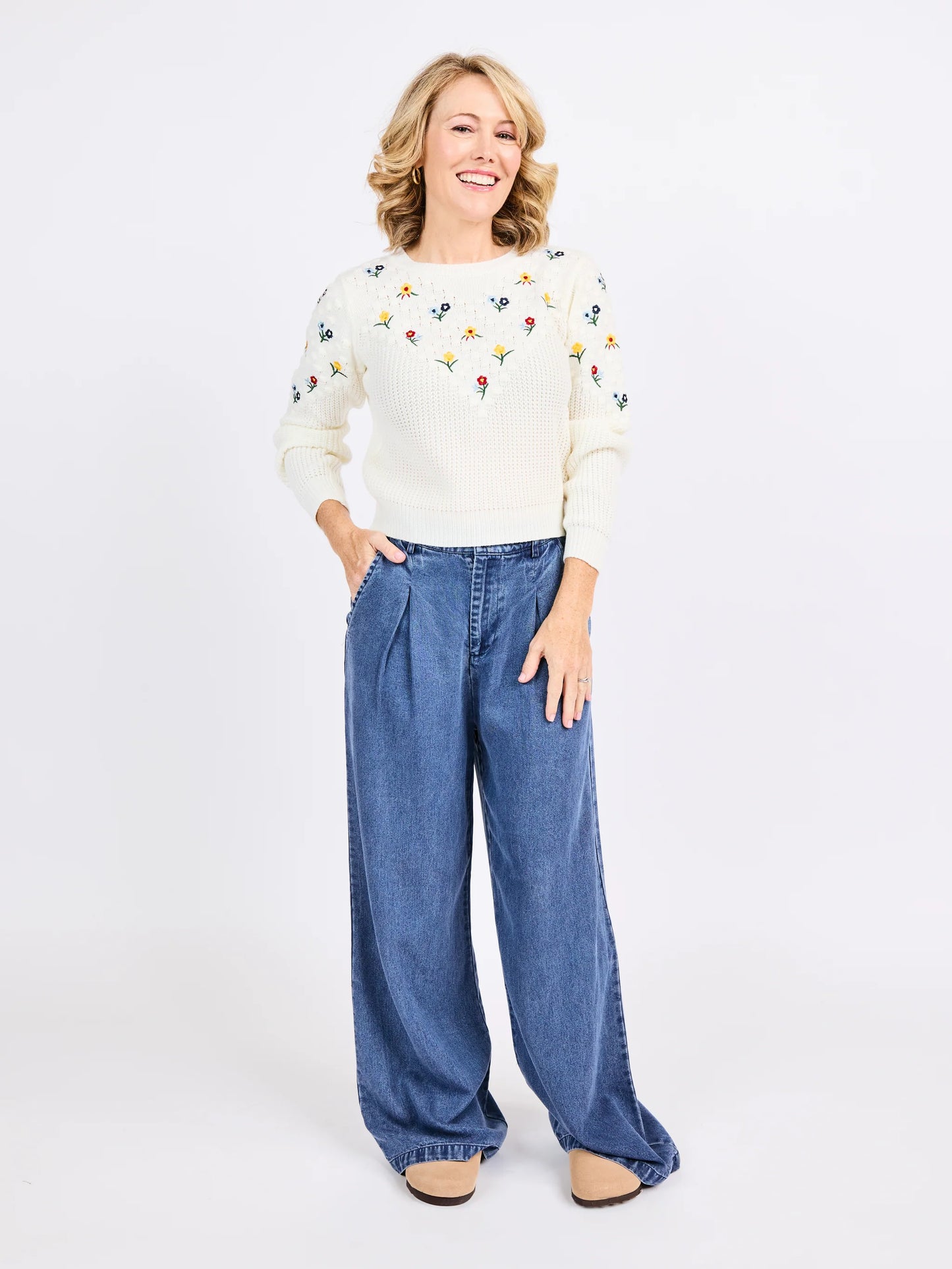Sadie & Sage Bettie Embroidered Sweater