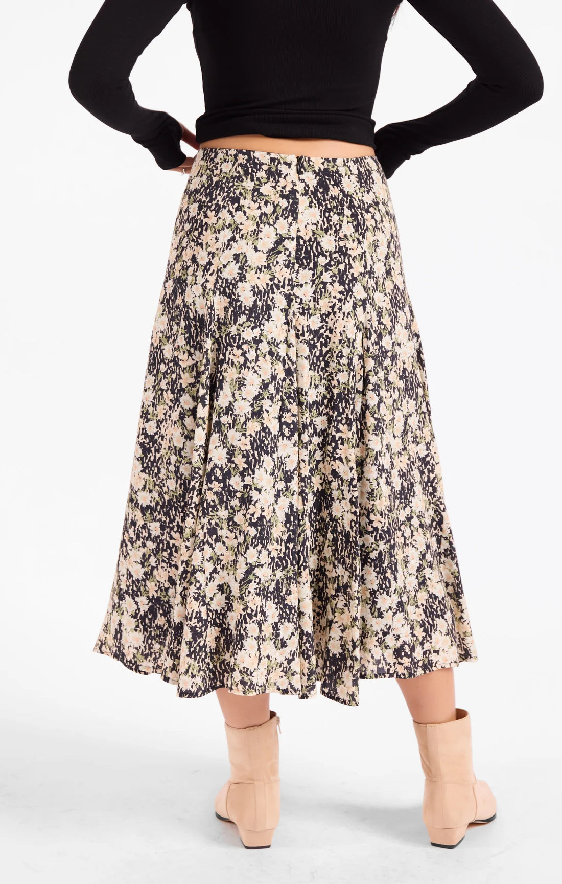 Sadie & Sage Painted Fields Midi Skirt