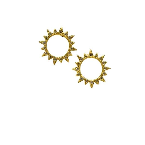 Open Sunburst Vermeil Earring