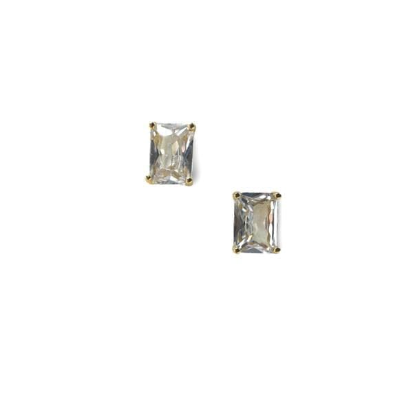 Athena Designs Crystal Baguette and Gold Vermeil Studs