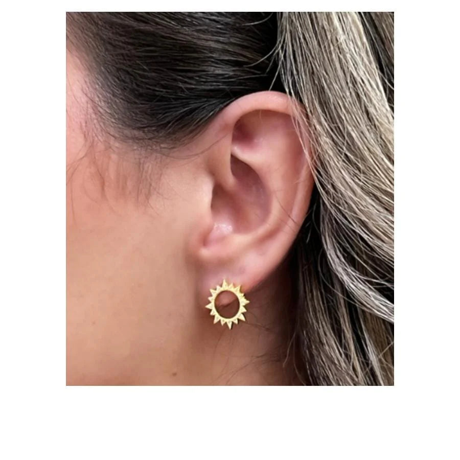 Open Sunburst Vermeil Earring