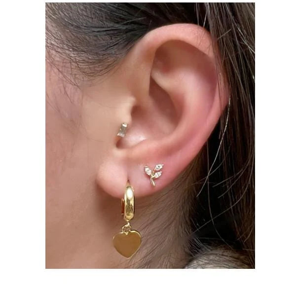 Tiny Crystal Laurel Post Earring