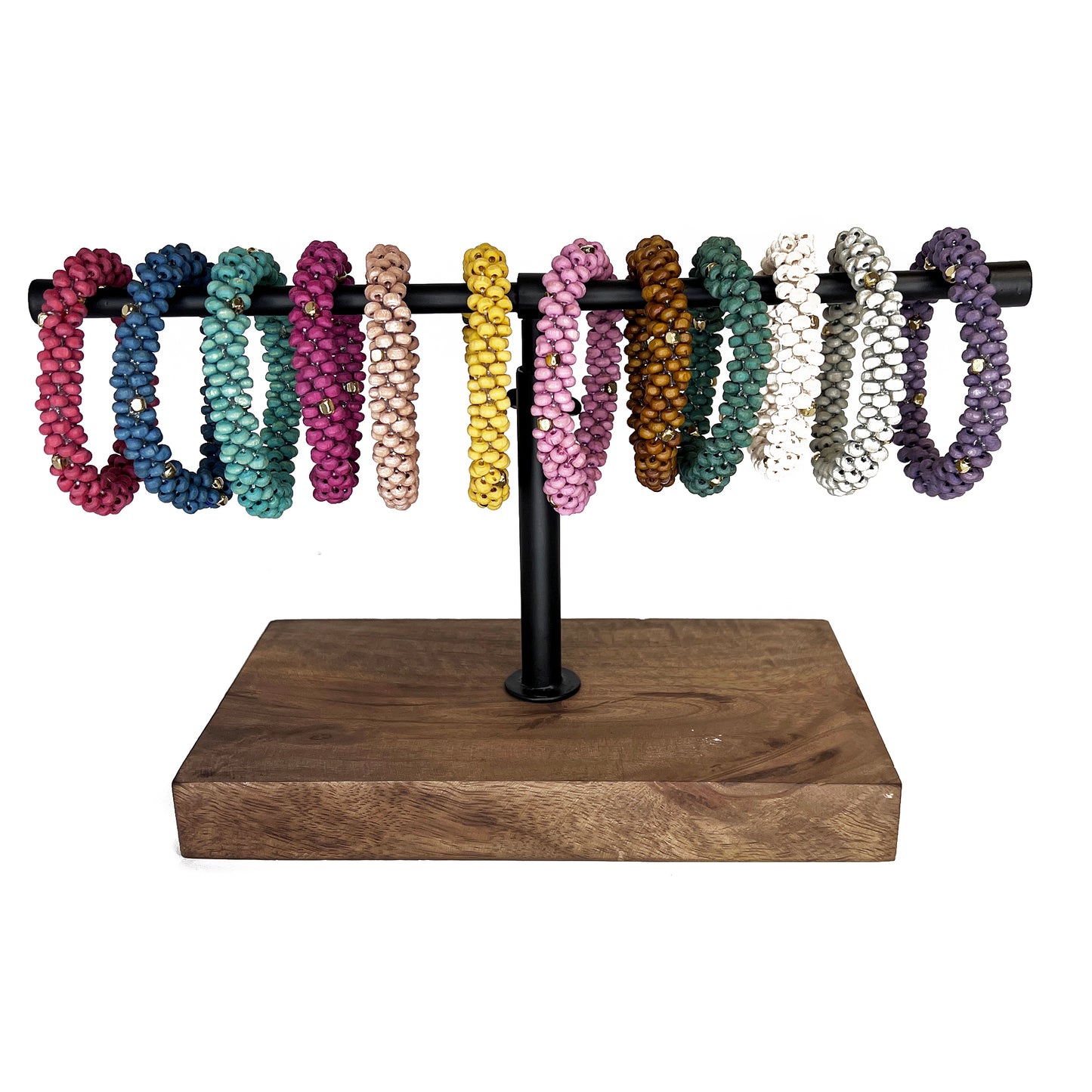 Chromatic Hues Wood Bead Rope Bracelet