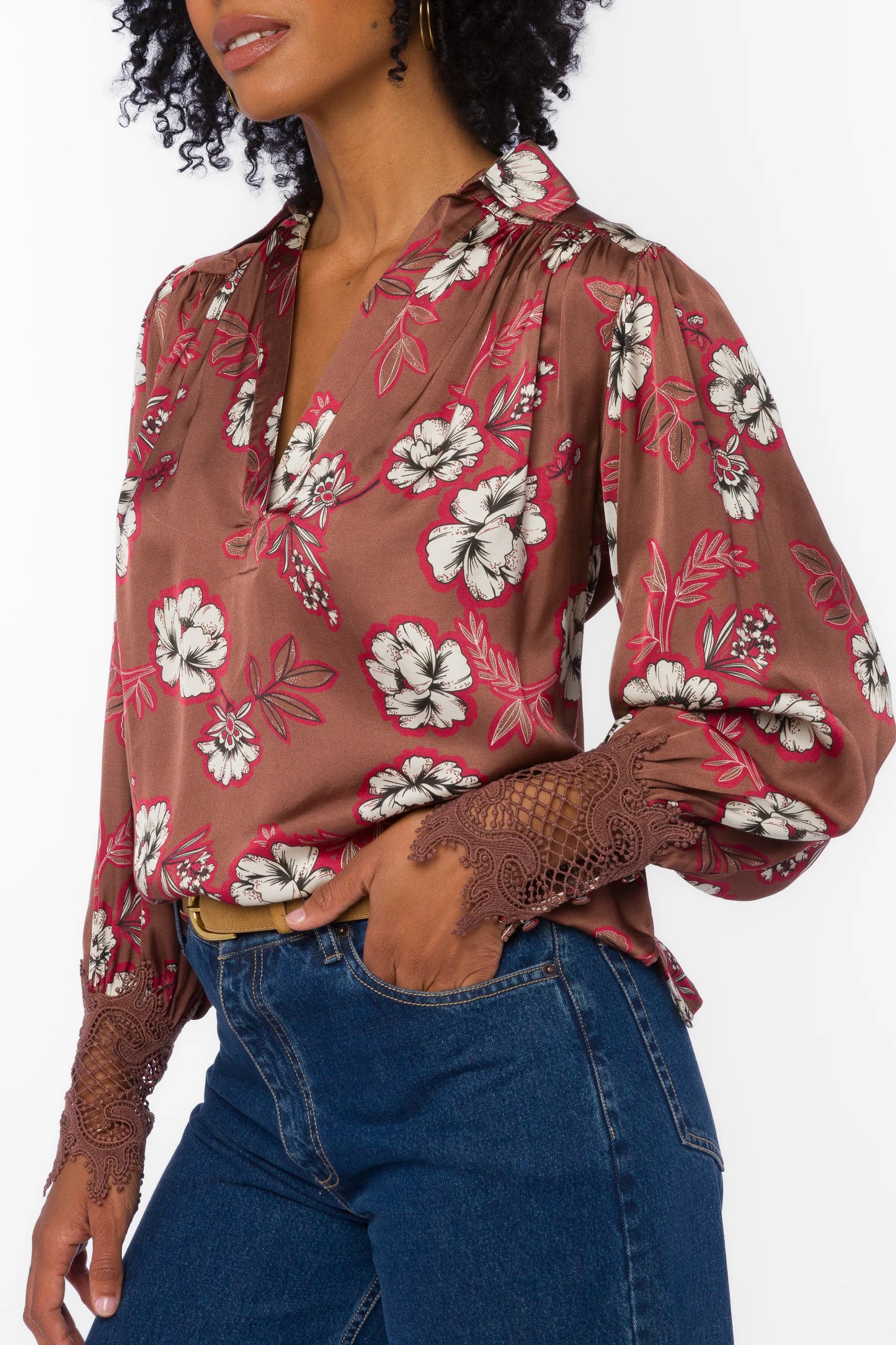 Velvet Heart Floral Jacobean Top