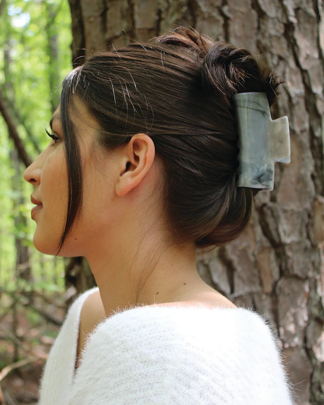 Gray Marble - Claw Clip