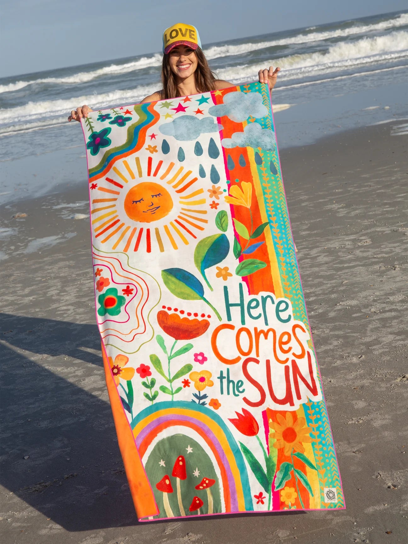 Microfiber Beach Towel - Here Comes The Sun