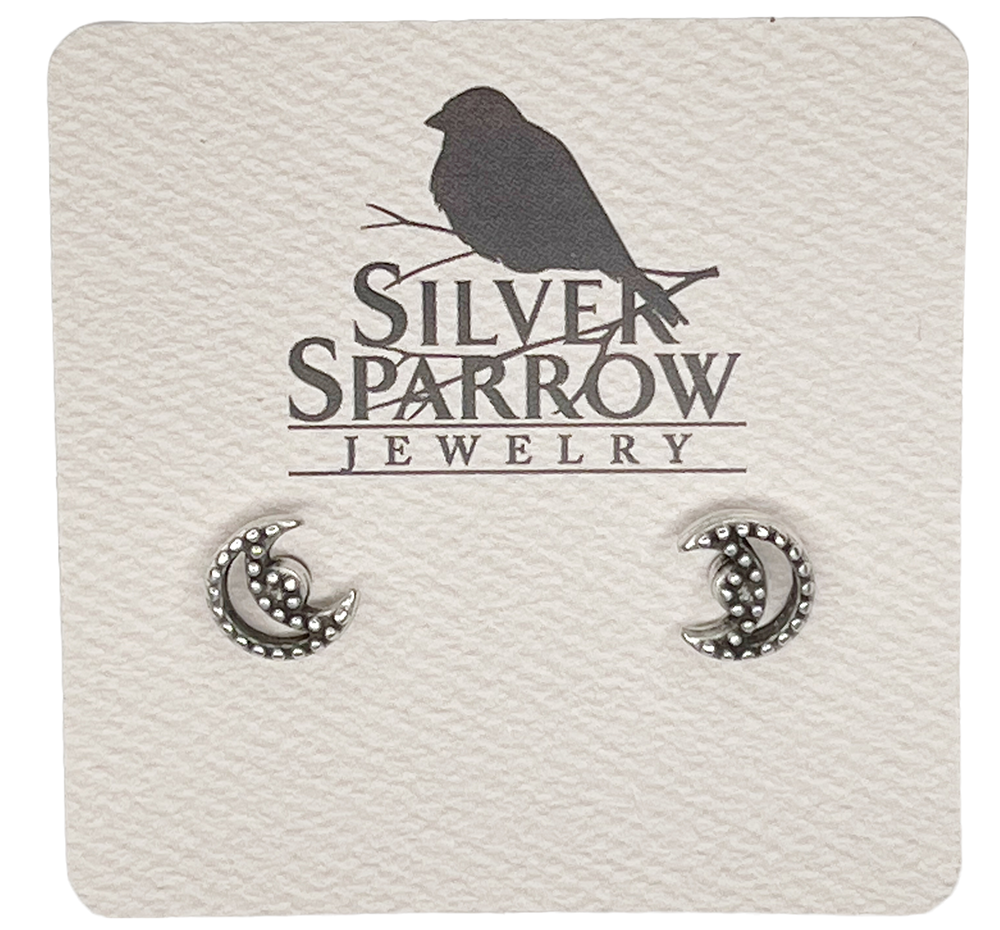 Crescent Moon With Stud Earrings