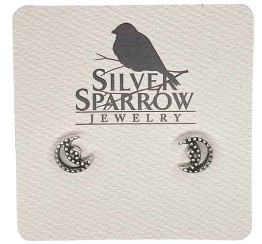 Crescent Moon With Stud Earrings