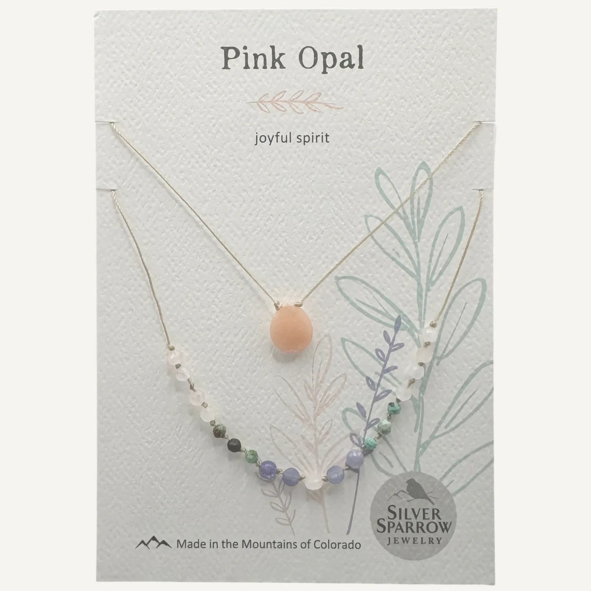 Pink Opal Double Layer Drop Necklace