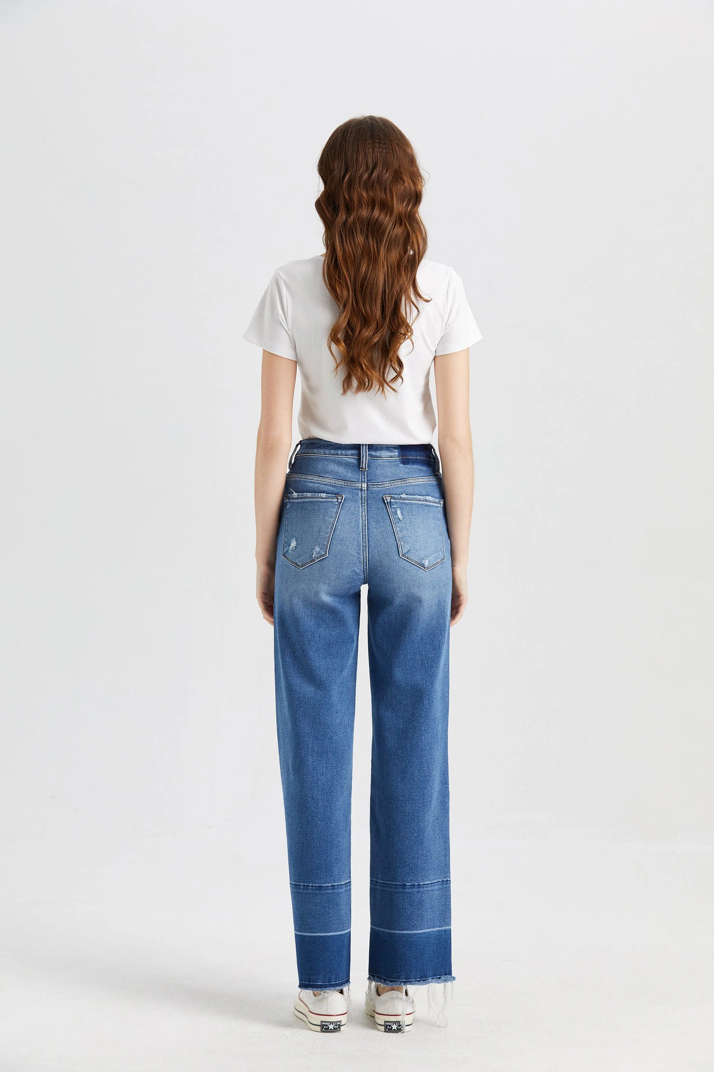 Bayeas High Rise Layered Wide Leg Jean