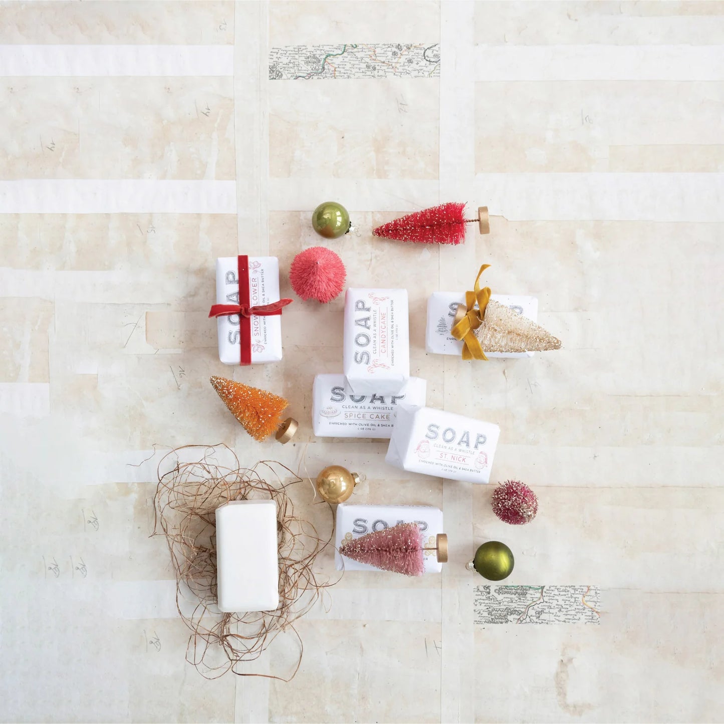 Candy Cane Scented Olive Oil And Shea Butter Soap