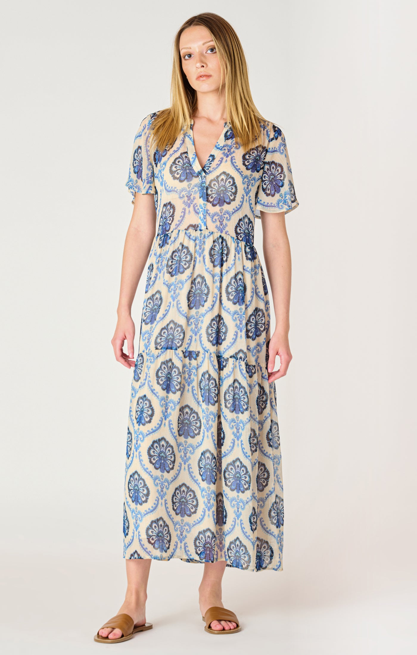 Dex Flowy Midi Shirt Dress