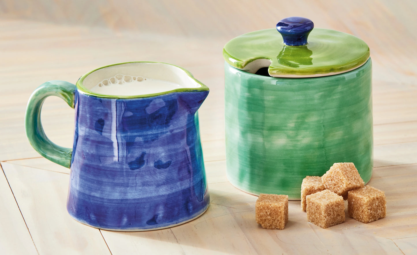 Color Block Cream And Sugar Set