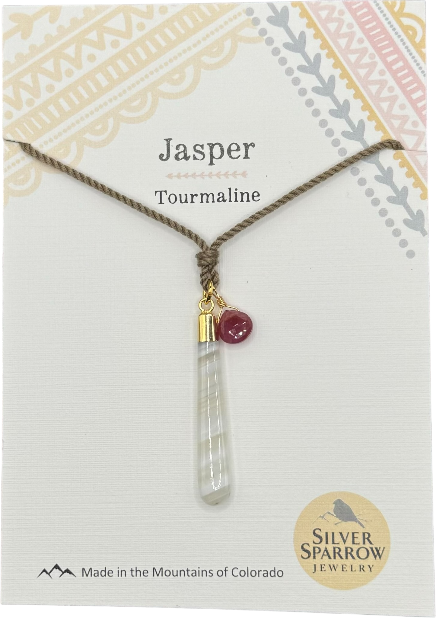 Jasper With Tourmaline Fancy Drop Necklace