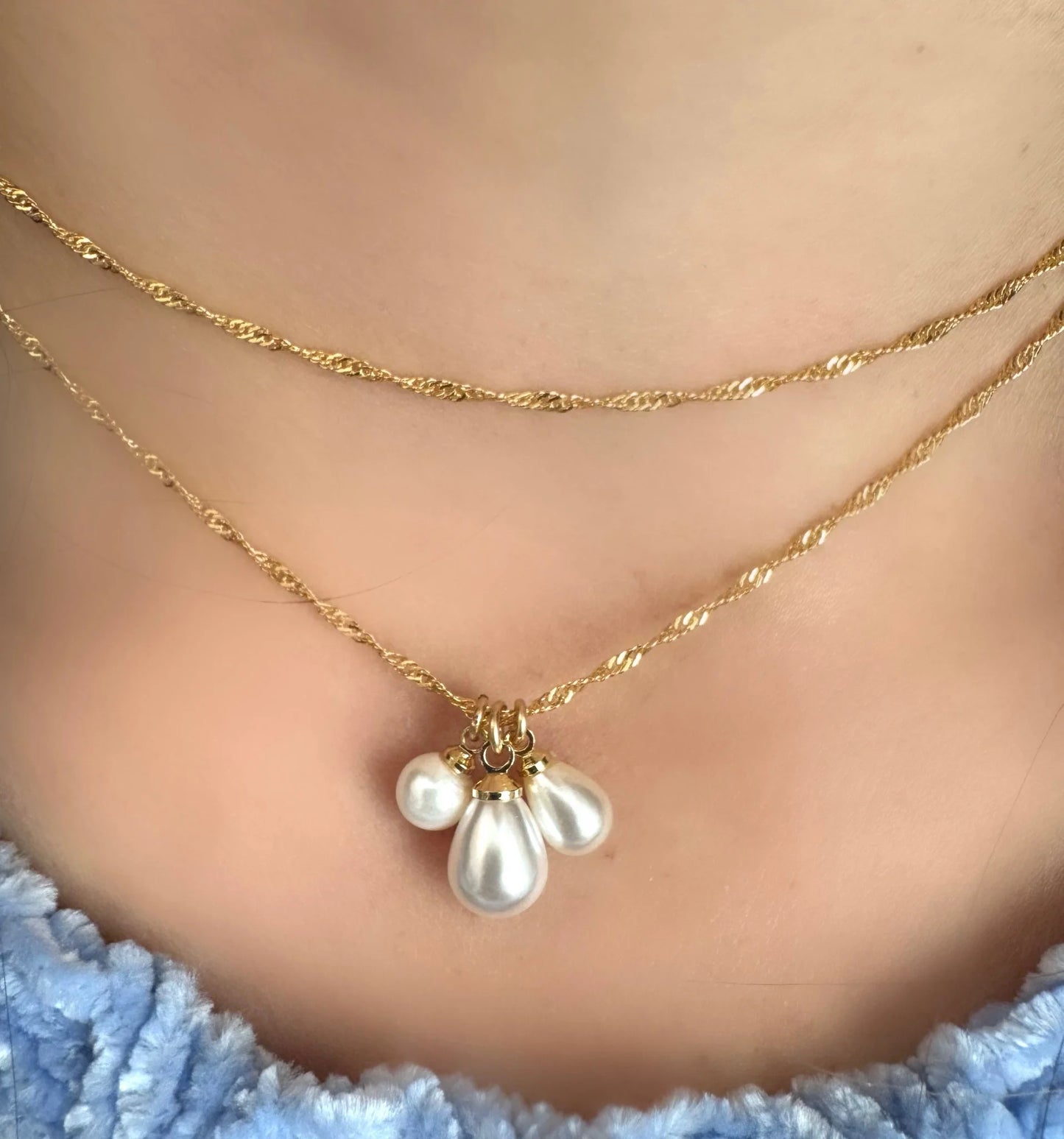 3 Pearl Cluster Necklace