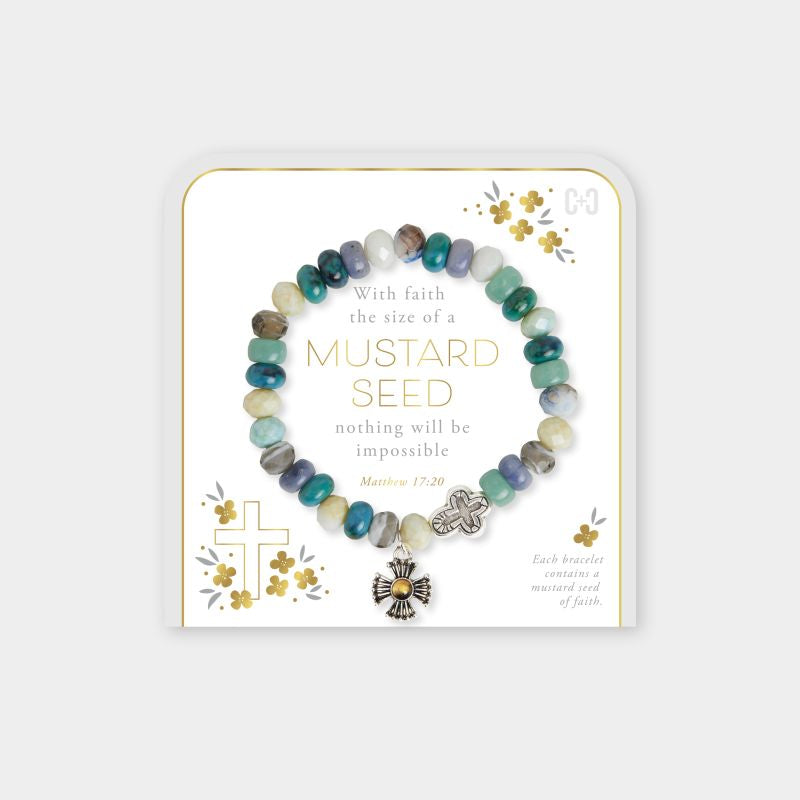 Mustard Seed Bracelet Teal Multi